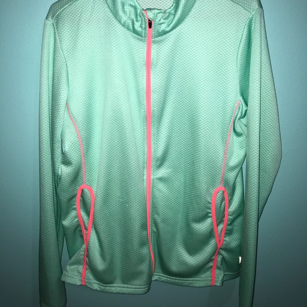 Blue and pink workout jacket
